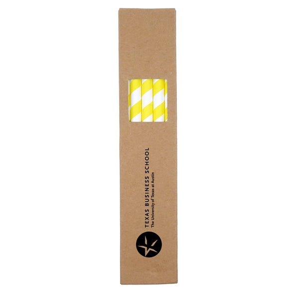 10 Pack Biodegradable Paper Straws in Box (0.6cm dia.)