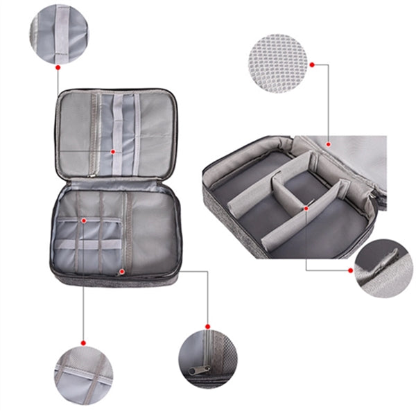 Three-Layer Travel Electronics Organizer Case