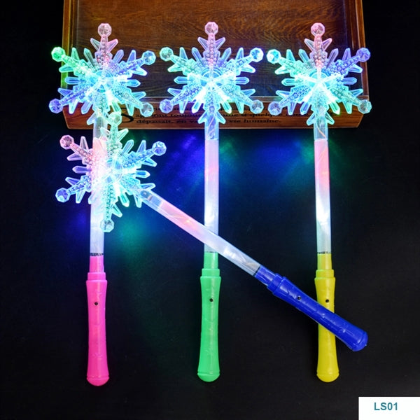 LED Light Up Frozen Snowflake Wand Toy For Kids