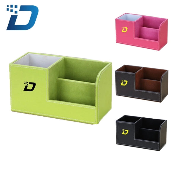 Multifunctional PU Leather Desktop Storage Box
