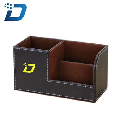 Multifunctional PU Leather Desktop Storage Box