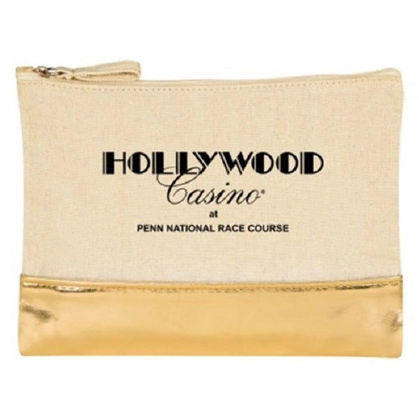 12 oz. Cotton Cosmetic Bag With Metallic Accent