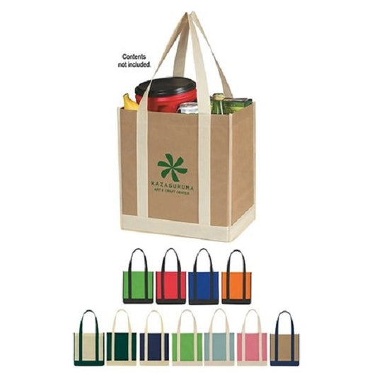 Non-Woven Two-Tone Shopper Tote Bag