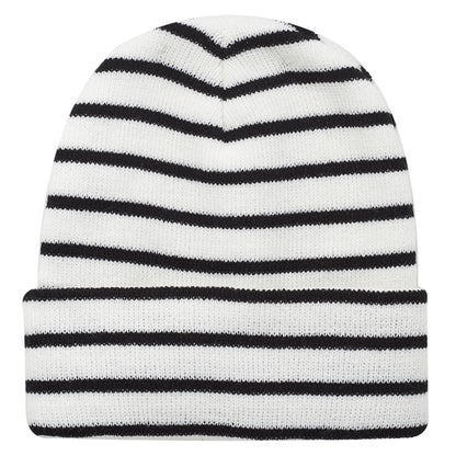 Striped Beanie w/ Custom Embroidery Two-Tone Beanies