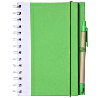 Recyclable Spiral Notebook w/ Pen Two-Tone ECO Notepad