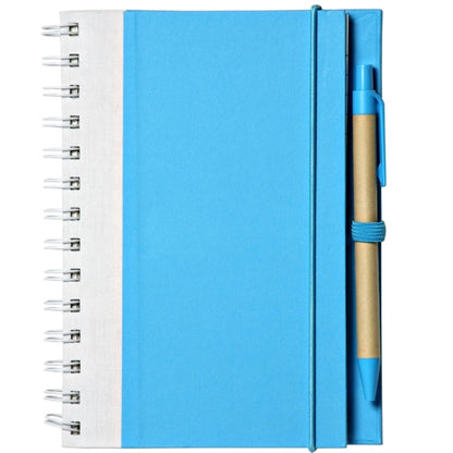 Recyclable Spiral Notebook w/ Pen Two-Tone ECO Notepad