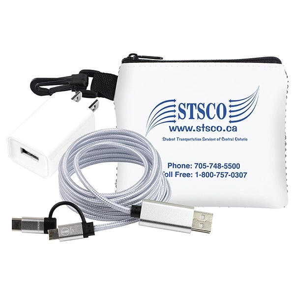 TechMesh Pro Mobile Charging Cable Kit in Mesh Zipper Pouch
