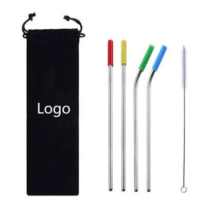 Stainless Steel Straw with Silicone Tip