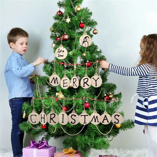 Wood Christmas Ornament Hanging Tags
