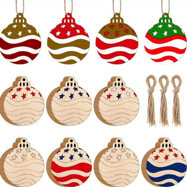 Wood Christmas Ornament Hanging Tags