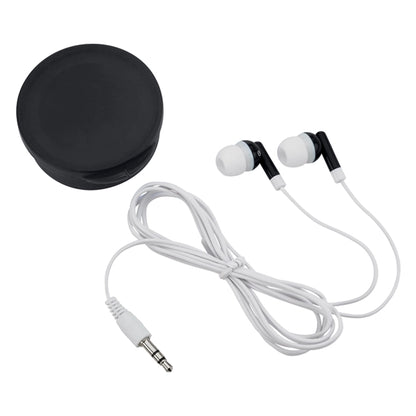 Earbuds In Round Plastic Case