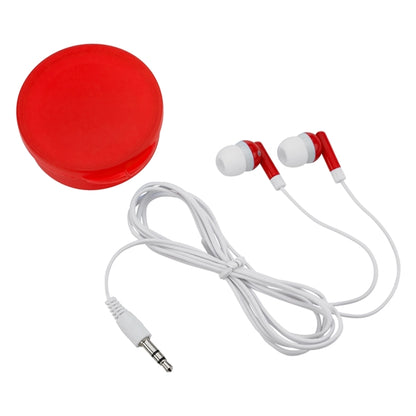 Earbuds In Round Plastic Case