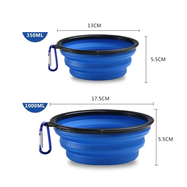 Pet Silicone Folding Bowl With Carabiner Hook