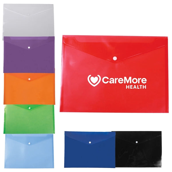 Plastic Letter-Size envelope with Snap closure
