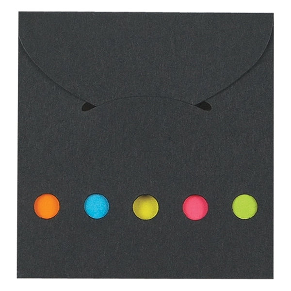 Handy Neon Colored Sticky Notes and Flags in a Case