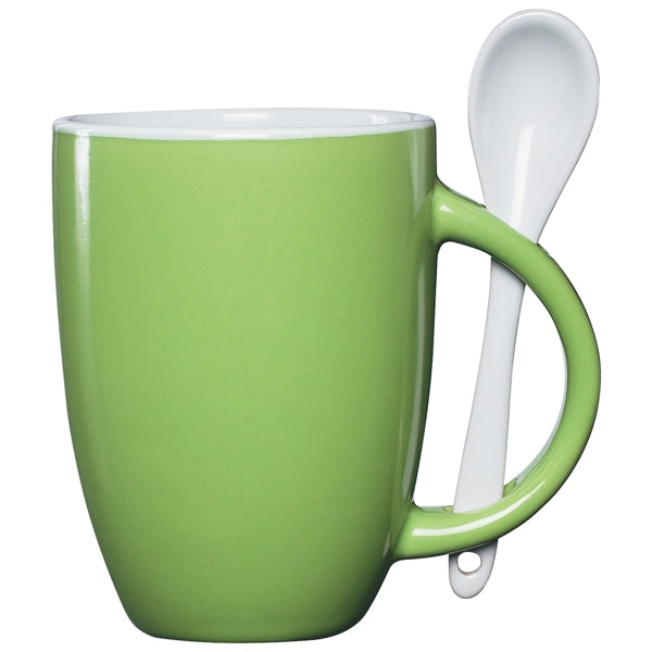 Multiple Colored 12 oz Mug with Spoon