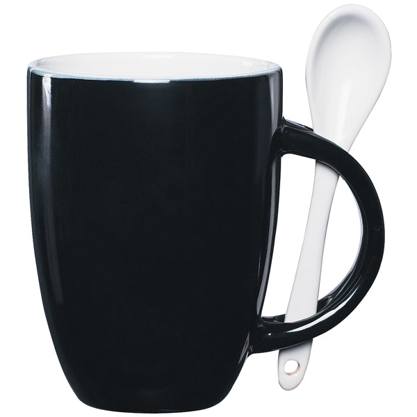 Multiple Colored 12 oz Mug with Spoon