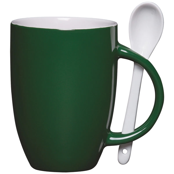 Multiple Colored 12 oz Mug with Spoon