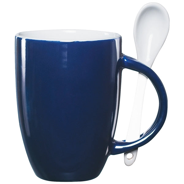 Multiple Colored 12 oz Mug with Spoon