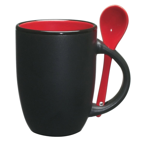 Multiple Colored 12 oz Mug with Spoon
