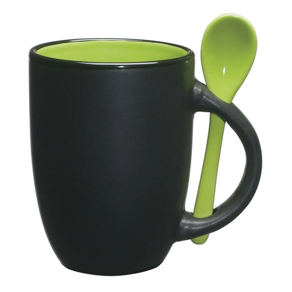 Multiple Colored 12 oz Mug with Spoon