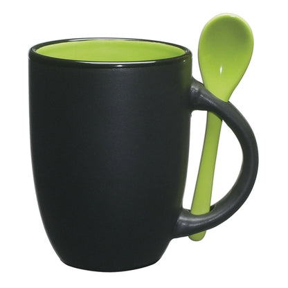 Multiple Colored 12 oz Mug with Spoon