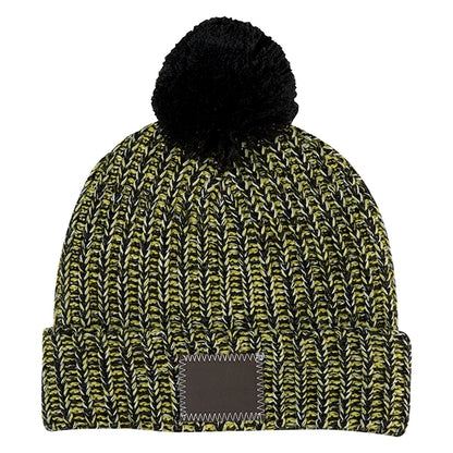 Leatherette Pom Beanie