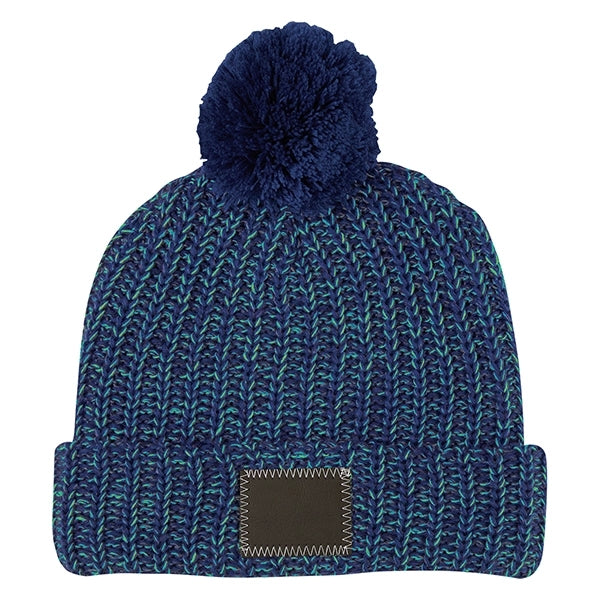Leatherette Pom Beanie