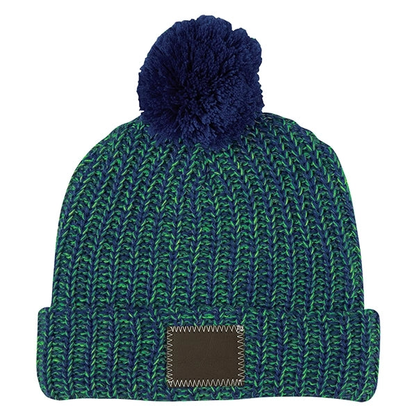 Leatherette Pom Beanie