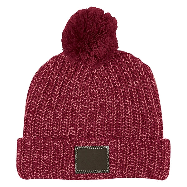 Leatherette Pom Beanie