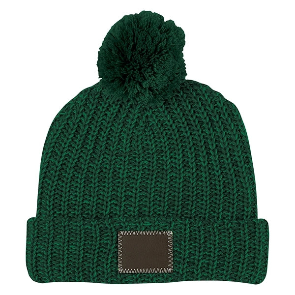 Leatherette Pom Beanie