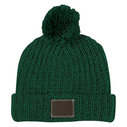 Leatherette Pom Beanie