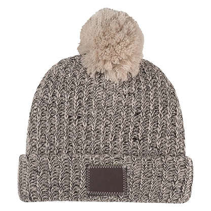 Leatherette Pom Beanie