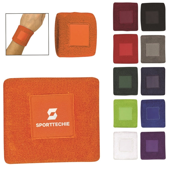 100% cotton wristband with patch