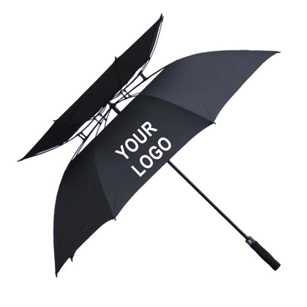60" Arc Double Canopy Auto Open Golf  Umbrella