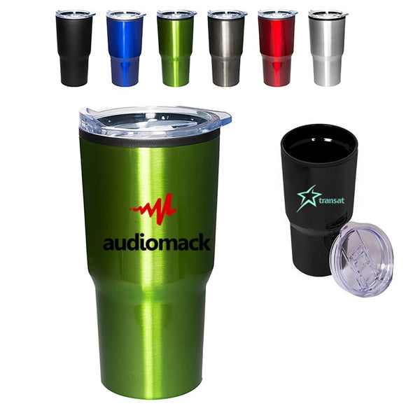 Insulated double-walled tumbler.