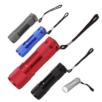 Compact 9-Light Metal Flashlight