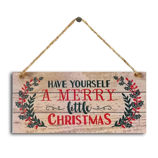 Wooden Door Hanging Christmas Ornament