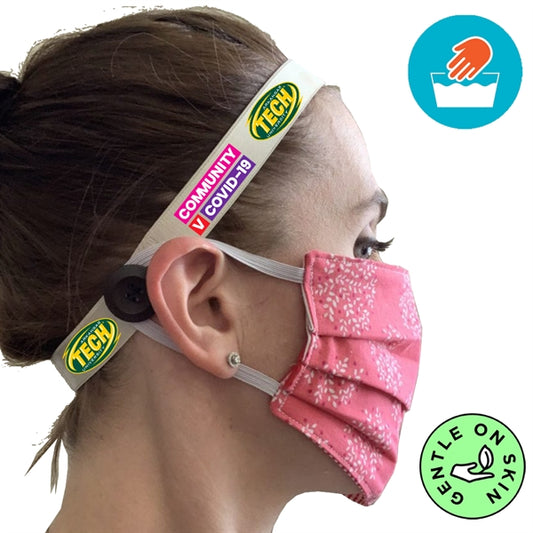 Face Mask Headband w/Full Color Imprint & Button Keeper