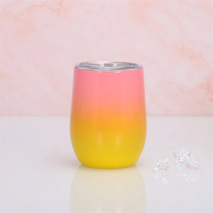 12oz Double Wall Gradient Color Eggshell Cup with Lid