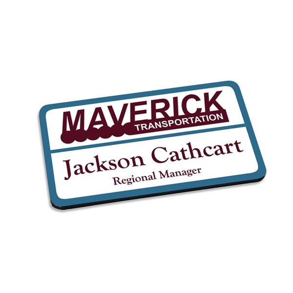 Custom Ultra Vivid Recycled Wood Name Badges