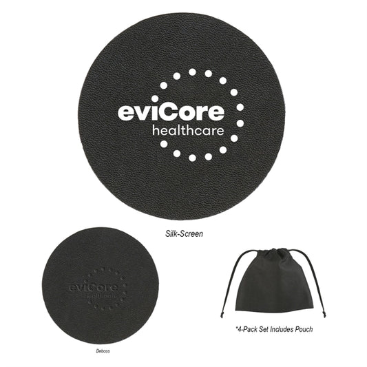 Executive Round Leather Coaster