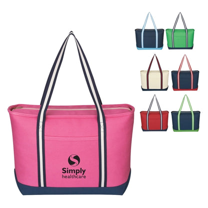 Large Cotton Tote Bag with Zipper