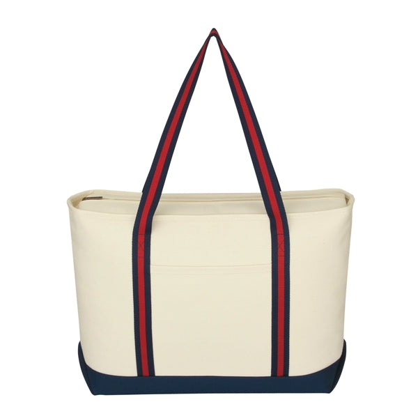 Large Cotton Tote Bag with Zipper