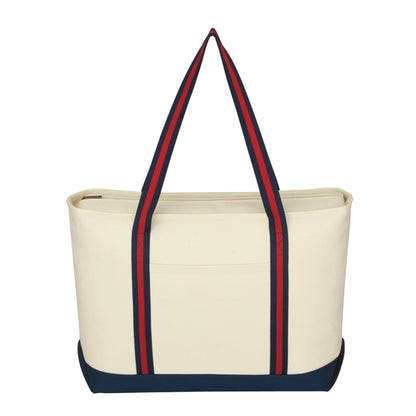 Large Cotton Tote Bag with Zipper