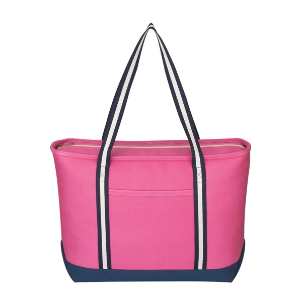 Large Cotton Tote Bag with Zipper