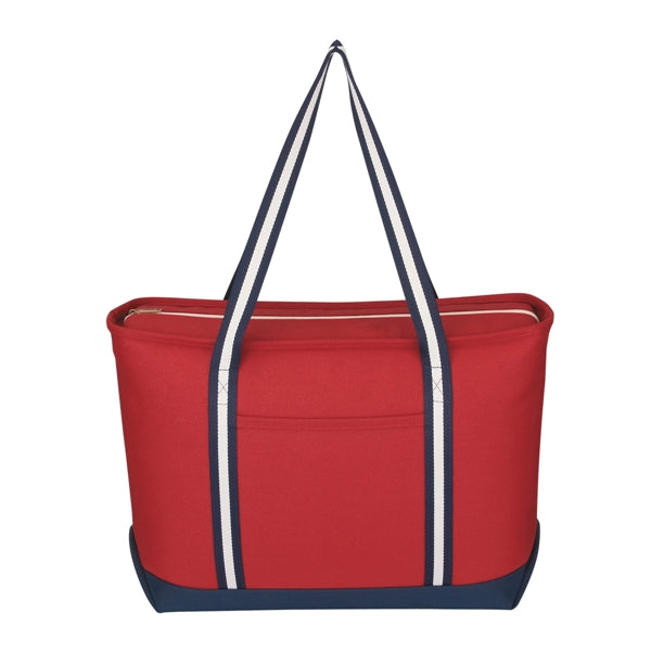 Large Cotton Tote Bag with Zipper