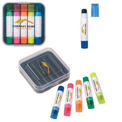 5 compact Gel wax highlighters in portable pocket case