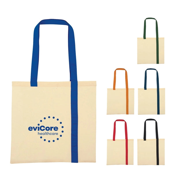 Econo Canvas Tote Bag with Stripes