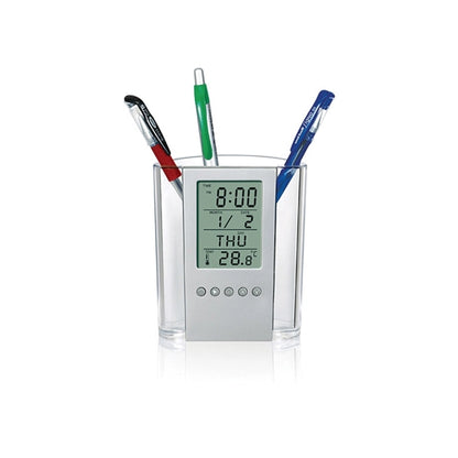 Pen Holder With Digital Clock